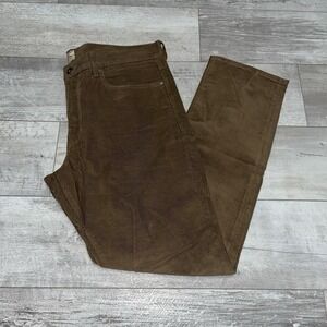 J Crew 770 Men's Corduroy Pants Brown Size 36x32 Straight Leg Mid Rise Cotton